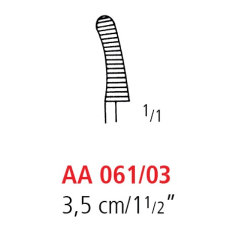 AA 061/03 затискач типу бульдог dieffenbach, зігнутий, 3.5 см