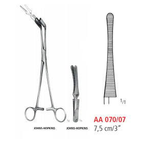 AA 070/07 зажим типа бульдог JOHNS-HOPKINS, прямой, 7.5 см