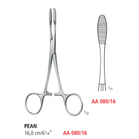 AA 080/16 зажим артериальный PEAN, прямой, 16 см