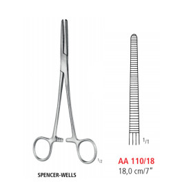 AA 110/18 зажим артериальный SPENCER-WELLS, прямой, 18 см