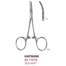 AA 115/10 затискач артеріальний HARTMANN, зігнутий, 10 см