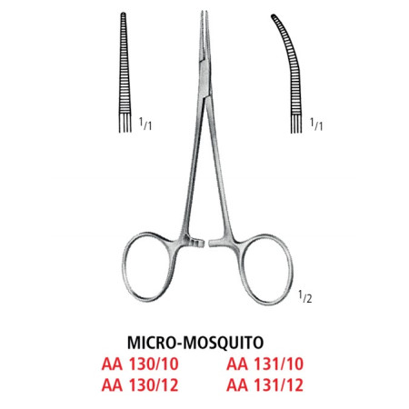 AA 130/10 зажим артериальный MICRO-MOSQUITO, 10 см