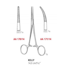 AA 170/14 зажим артериальный KELLY, прямой, 14 см