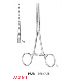 AA 214/13 зажим артериальный PEAN, деликатный, прямой, 13 см