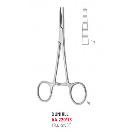 AA 220/13 зажим артериальный DUNHILL, прямой, 13 см