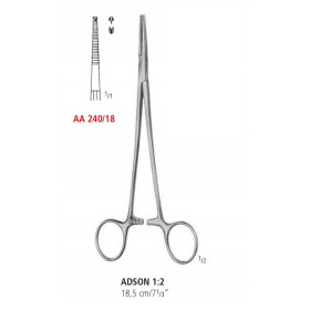 AA 240/18 затискач артеріальний ADSON, прямий, зубці 1х2, 18,5 см