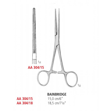 AA 304/15 зажим артериальный BAINBRIDGE, прямой, 15 см