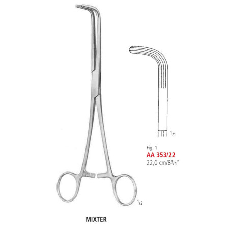 AA 353/22 затискач артеріальний MIXTER, №1, 22 см