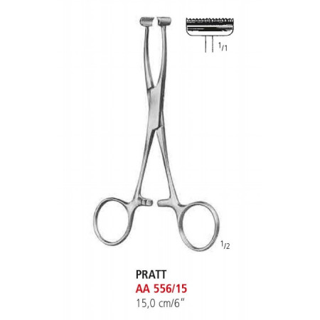 AA 556/15 затискач гемороїдальний PRATT, прямий, 15 см