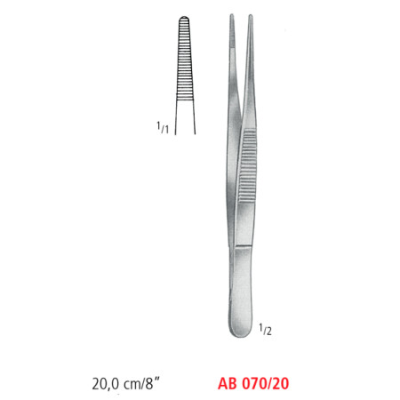 AB 070/20 щипцы для перевязочных материалов, узкие, 20.0 см