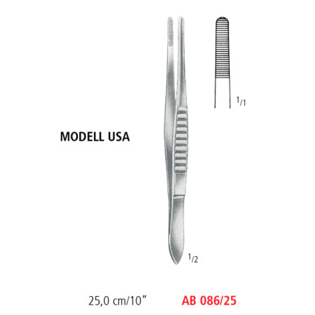 AB 086/25 щипцы для перевязочных материалов MODELL USA, 25.0 см