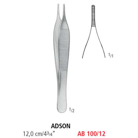 AB 100/12 щипцы для перевязочных материалов ADSON, 12.0 см