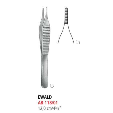 AB 118/01 щипці для перев'язувальних матеріалів EWALD, прямі, 12.0 см
