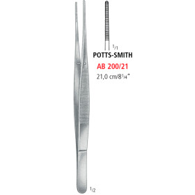 AB 200/21 щипці для перев'язувальних матеріалів POTTS-SMITH, прямі, 21.0 см