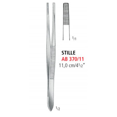AB 370/11 щипцы для перевязочных материалов STILLE, 11.0 см