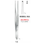 AB 090/15 щипці для тканин, MODELL USA, вузькі, зубці 1х2, 15.5 см