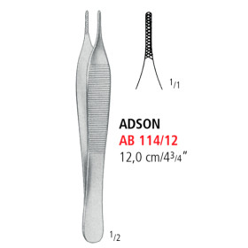 AB 114/12 пинцет для препарирования ADSON, накрест, 12.0 см