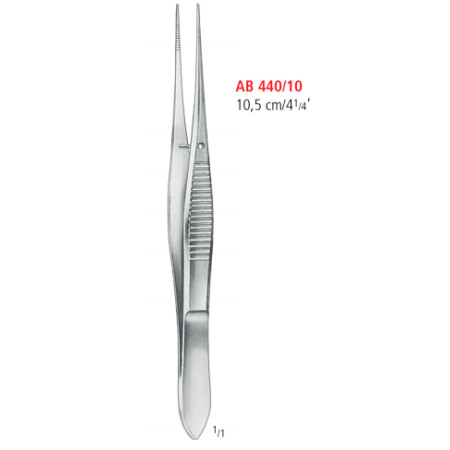 AB 440/10 пінцет PATTERN, загострений, прямий, 10.5 см