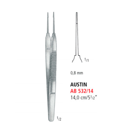 AB 532/14 пінцет для зав'язування ниток AUSTIN, 14.0 см