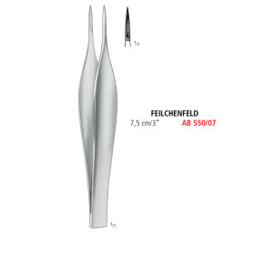 AB 550/07 пинцет для удаления осколков FEILCHENFELD, 7.5 см