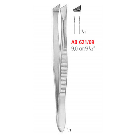 AB 621/09 пінцет епіляційний LITTAUER, 9.0 см