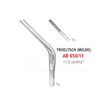 AB 650/11 пінцет вушний TROELTSCH(WILDE), 11.0 см