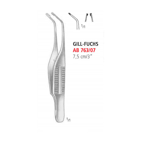 AB 763/07 пинцет капсулярный GILL-FUCHS, 7.5 см