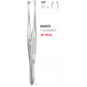 AB 785/02 пинцет фиксирующий GRAEFE, с пружинной защелкой, 11.0 см