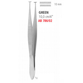 AB 786/02 пинцет фиксирующий GREEN, т-образный, 10.0 см