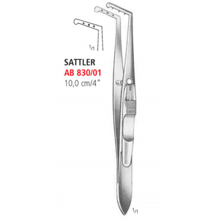 AB 830/01 пинцет для мышц SATTLER, №1, 10.0 см