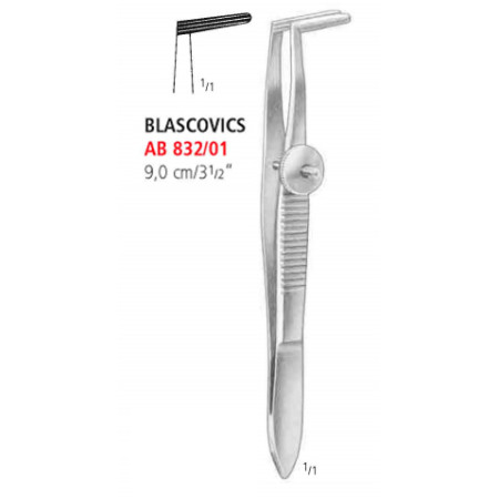 AB 832/01 пинцет для мышц BLASCOVICS, №1, 9.0 см