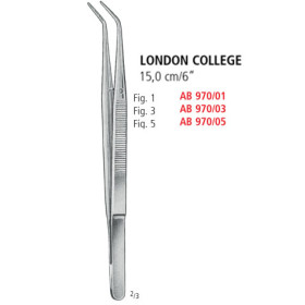AB 970/03 пинцет перевязочный LONDON COLLEGE, №3, 15.0 см