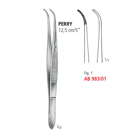 AB 983/01 пинцет перевязочный PERRY, №1, 12.5 см