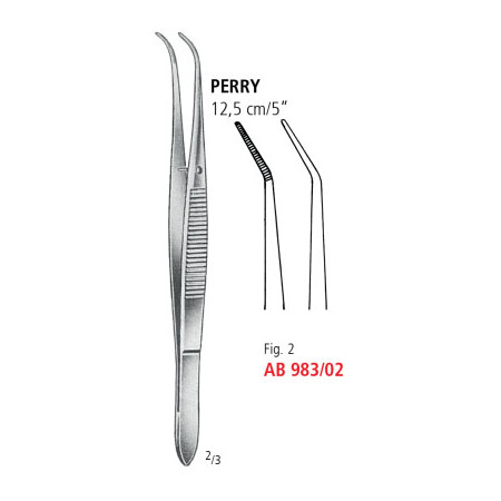AB 983/02 пинцет перевязочный PERRY, №2, 12.5 см