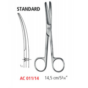 AC 011/14 ножницы операционные STANDARD, изогнутые, тупые/тупые, 14.5 см