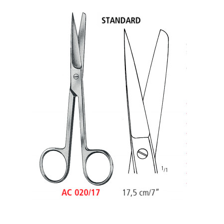 AC 020/17 ножницы операционные STANDARD, прямые, острые/тупые, 17.5 см