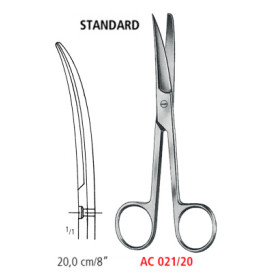 AC 021/20 ножиці операційні STANDARD, зігнуті, гострі/тупі, 20.0 см