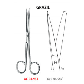 AC 042/14 ножницы операционные GRAZIL, прямые, острые/тупые, 14.5 см