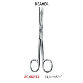 AC 060/14 ножницы операционные DEAVER, прямые, острые/тупые, 14.0 см