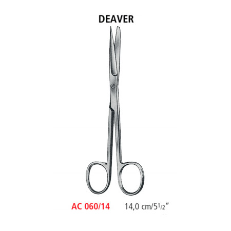 AC 060/14 ножницы операционные DEAVER, прямые, острые/тупые, 14.0 см