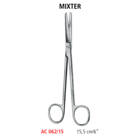 AC 062/15 ножиці операційні та гінікологічні MIXTER, прямі, 15.5 см