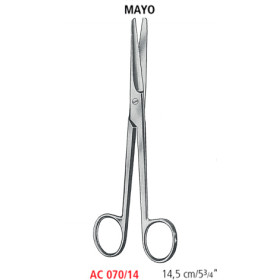 AC 070/14 ножницы операционные MAYO, прямые, тупые/тупые, 14.5 см