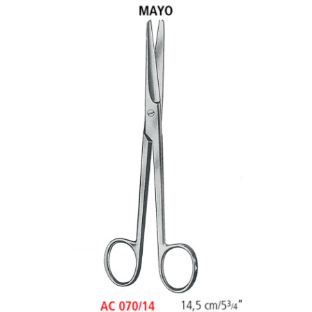 AC 070/14 ножиці операційні MAYO, прямі, тупі/тупі, 14.5 см