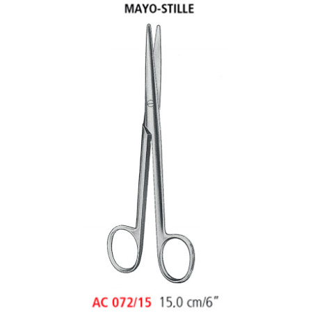 AC 072/15 ножницы операционные MAYO-STILLE, прямые, тупые/тупые, 15.0 см