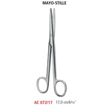 AC 072/17 ножиці операційні MAYO-STILLE, прямі, тупі/тупі, 17.0 см