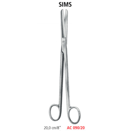 AC 090/20 ножницы гинекологические SIMS, прямые, тупые/тупые, 20.0 см