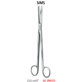 AC 090/23 ножницы гинекологические SIMS, прямые, тупые/тупые, 23.0 см
