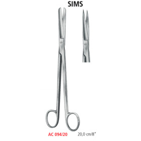 AC 094/20 ножницы гинекологические SIMS, прямые, острые/острые, 20.0 см