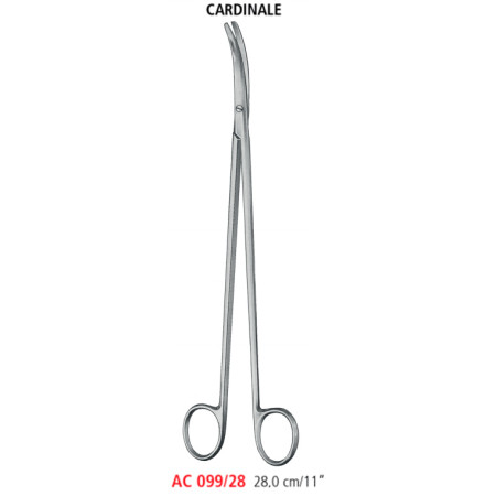AC 099/28 ножницы гинекологические CARDINALE, изогнутые, тупые/тупые, 28.0 см