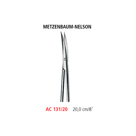 AC 131/20 ножницы METZENBAUM-NELSON, изогнутые, острые/острые, 20.0 см